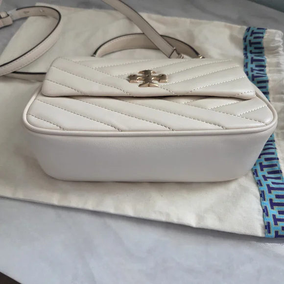 Tory Burch White Quilted Kira Top-Handle Crossbody In New Cream - Picture 4 of 11